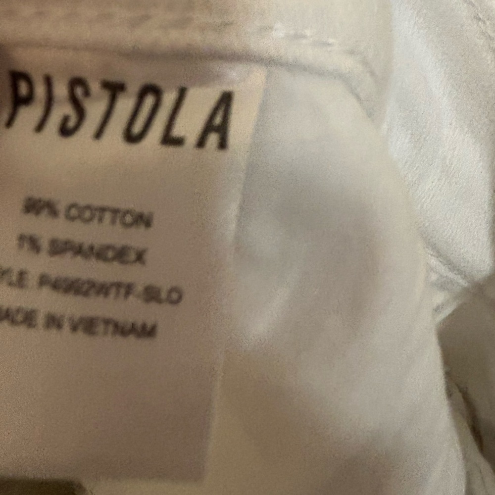 Pistola White High Rise Raw Hem Denim Cutoff Shorts Size 33 - Picture 4 of 7